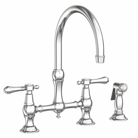 NEWPORT BRASS Kitchen Bridge Faucet With Side Spray in Polished Chrome 9458/26